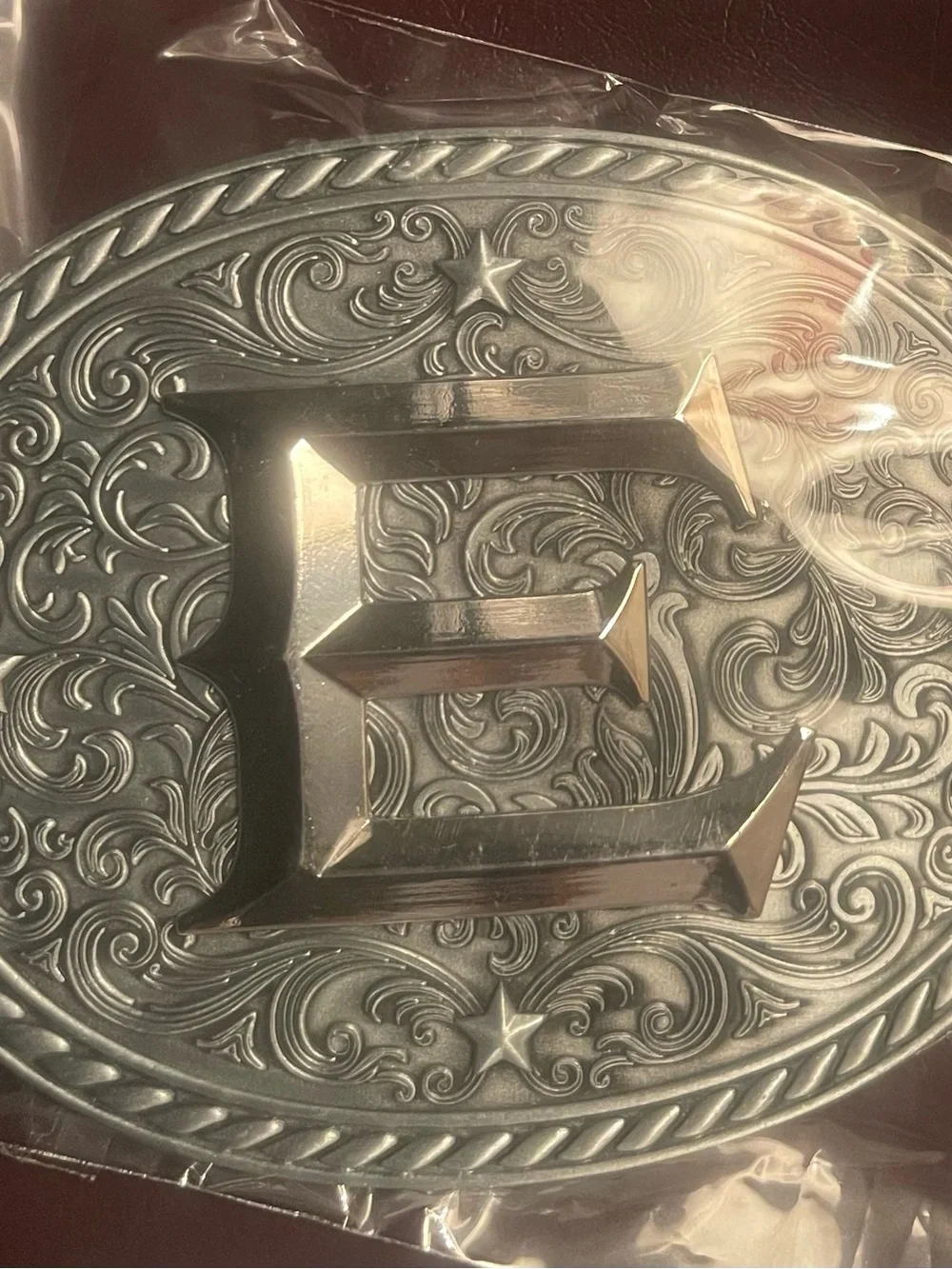 New men/women. Silvertone “C” Belt Buckle-Western Statement. Raised design.NIP